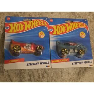 Hot Wheels Stretchy Vehicles Croc Rod Dragon Blaster 2025 Bundle Sealed